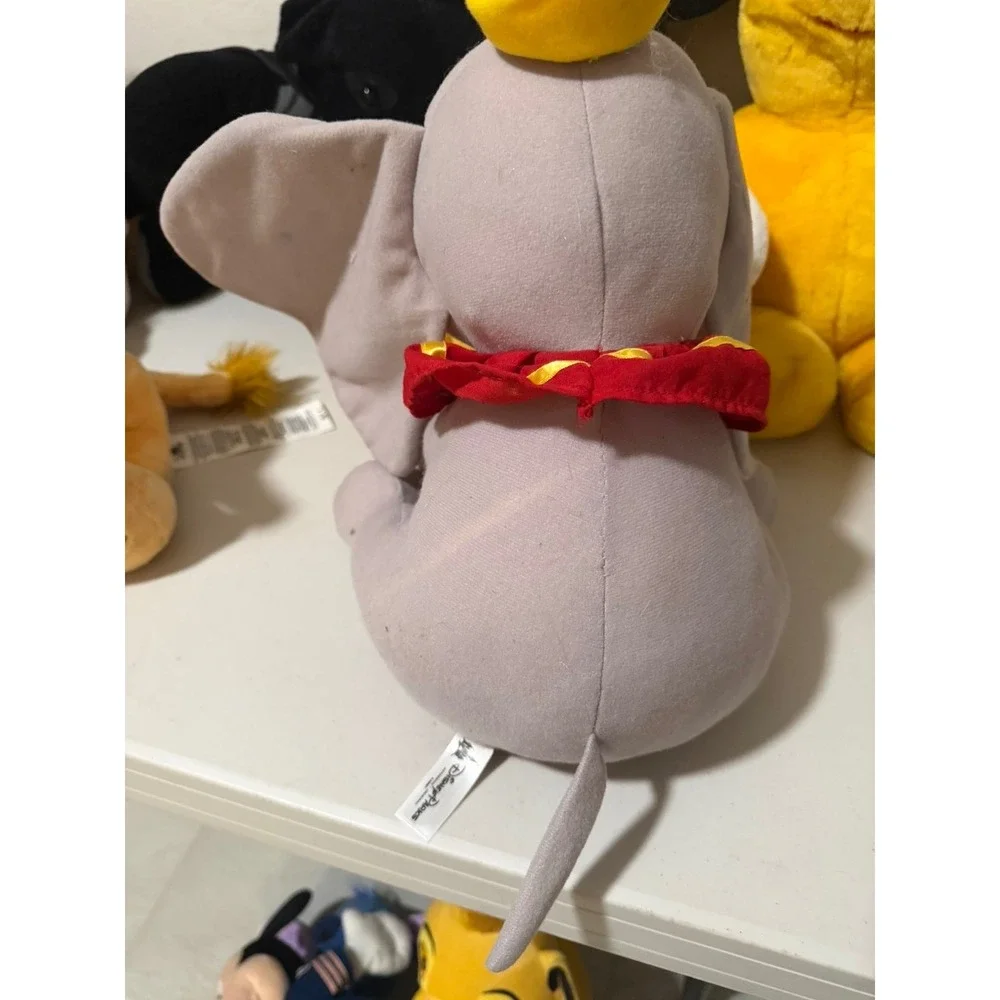 Disney Parks Dumbo Plush Elephant Stuffed Animal Toy Grey Pink Ears Yellow Hat